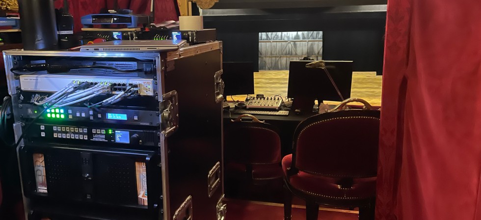 Watchout media server rack at Opéra Garnier